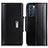 Leather Case Stands Flip Cover Holder M13L for Oppo Reno6 5G Black