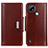 Leather Case Stands Flip Cover Holder M13L for Realme C21 Brown