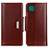 Leather Case Stands Flip Cover Holder M13L for Samsung Galaxy F42 5G Brown