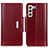Leather Case Stands Flip Cover Holder M13L for Samsung Galaxy S21 FE 5G Red