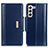 Leather Case Stands Flip Cover Holder M13L for Samsung Galaxy S22 5G Blue