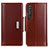 Leather Case Stands Flip Cover Holder M13L for Sony Xperia 1 III Brown