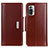Leather Case Stands Flip Cover Holder M13L for Xiaomi Redmi Note 10 Pro 4G Brown