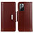 Leather Case Stands Flip Cover Holder M13L for Xiaomi Redmi Note 11 5G Brown