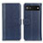 Leather Case Stands Flip Cover Holder M14L for Google Pixel 6a 5G Blue