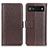 Leather Case Stands Flip Cover Holder M14L for Google Pixel 6a 5G Brown