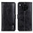 Leather Case Stands Flip Cover Holder M14L for Huawei Honor 50 Lite Black