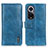 Leather Case Stands Flip Cover Holder M14L for Huawei Nova 9 Blue