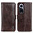 Leather Case Stands Flip Cover Holder M14L for Huawei Nova 9 Brown