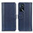 Leather Case Stands Flip Cover Holder M14L for Oppo A16s Blue