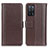 Leather Case Stands Flip Cover Holder M14L for Oppo A53s 5G Brown