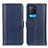 Leather Case Stands Flip Cover Holder M14L for Oppo A54 4G Blue