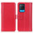 Leather Case Stands Flip Cover Holder M14L for Oppo A54 4G Red