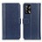 Leather Case Stands Flip Cover Holder M14L for Oppo A74 4G Blue