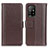 Leather Case Stands Flip Cover Holder M14L for Oppo F19 Pro+ Plus 5G Brown