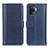 Leather Case Stands Flip Cover Holder M14L for Oppo Reno5 Lite Blue