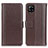 Leather Case Stands Flip Cover Holder M14L for Samsung Galaxy A22 4G Brown