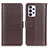 Leather Case Stands Flip Cover Holder M14L for Samsung Galaxy A33 5G Brown