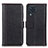 Leather Case Stands Flip Cover Holder M14L for Samsung Galaxy M32 4G Black