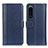Leather Case Stands Flip Cover Holder M14L for Sony Xperia 5 III SO-53B Blue