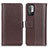 Leather Case Stands Flip Cover Holder M14L for Xiaomi POCO M3 Pro 5G Brown