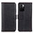 Leather Case Stands Flip Cover Holder M14L for Xiaomi Redmi 10 4G Black