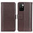 Leather Case Stands Flip Cover Holder M14L for Xiaomi Redmi 10 4G Brown