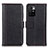 Leather Case Stands Flip Cover Holder M14L for Xiaomi Redmi Note 11 4G (2021) Black
