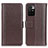 Leather Case Stands Flip Cover Holder M14L for Xiaomi Redmi Note 11 4G (2021) Brown