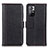 Leather Case Stands Flip Cover Holder M14L for Xiaomi Redmi Note 11 5G Black