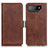 Leather Case Stands Flip Cover Holder M15L for Asus ROG Phone 7 Brown