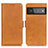 Leather Case Stands Flip Cover Holder M15L for Google Pixel 6 Pro 5G Light Brown