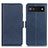 Leather Case Stands Flip Cover Holder M15L for Google Pixel 6a 5G Blue