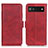 Leather Case Stands Flip Cover Holder M15L for Google Pixel 6a 5G Red