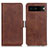 Leather Case Stands Flip Cover Holder M15L for Google Pixel 7 5G Brown