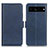 Leather Case Stands Flip Cover Holder M15L for Google Pixel 7 Pro 5G Blue