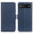 Leather Case Stands Flip Cover Holder M15L for Google Pixel 7a 5G Blue