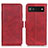 Leather Case Stands Flip Cover Holder M15L for Google Pixel 7a 5G Red