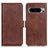 Leather Case Stands Flip Cover Holder M15L for Google Pixel 8 Pro 5G Brown