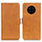 Leather Case Stands Flip Cover Holder M15L for Huawei Honor 50 Lite Light Brown