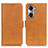 Leather Case Stands Flip Cover Holder M15L for Huawei Honor 60 5G Light Brown