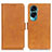 Leather Case Stands Flip Cover Holder M15L for Huawei Honor 90 Lite 5G Light Brown