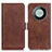 Leather Case Stands Flip Cover Holder M15L for Huawei Mate 60 Brown