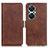 Leather Case Stands Flip Cover Holder M15L for Huawei Nova 11i Brown