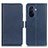 Leather Case Stands Flip Cover Holder M15L for Huawei Nova Y70 Plus Blue