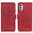 Leather Case Stands Flip Cover Holder M15L for Motorola Moto E32 Red