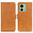 Leather Case Stands Flip Cover Holder M15L for Motorola Moto Edge (2023) 5G Light Brown
