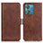 Leather Case Stands Flip Cover Holder M15L for Motorola Moto Edge 40 Neo 5G Brown