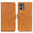 Leather Case Stands Flip Cover Holder M15L for Motorola Moto G 5G (2023) Light Brown