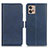 Leather Case Stands Flip Cover Holder M15L for Motorola Moto G32 Blue